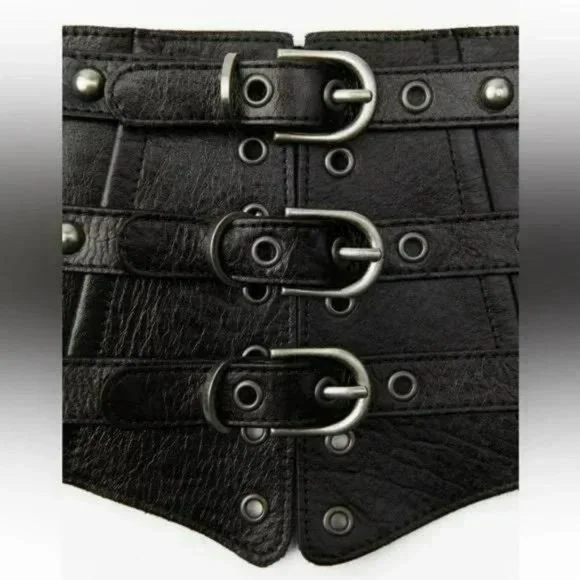 ZARA STUDDED 100% COW LEATHER CUMMERBUND Belts